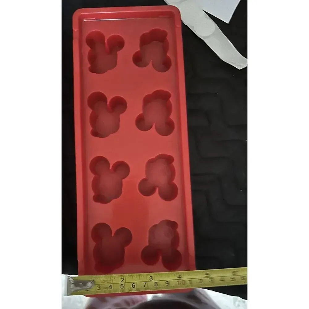 2 Walt Disney World Mickey Mouse Silicone Ice Cube Tray Red EUC